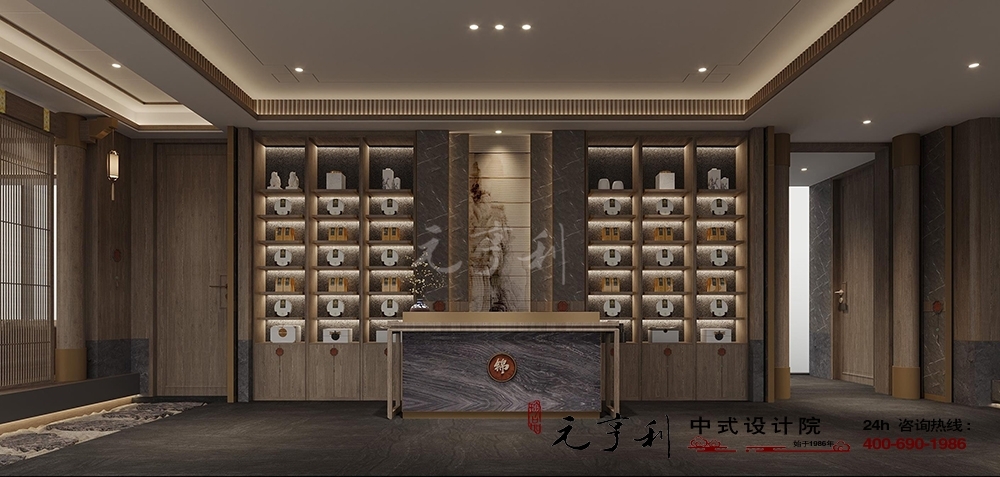 陕西西安新中式茶会所装修设计