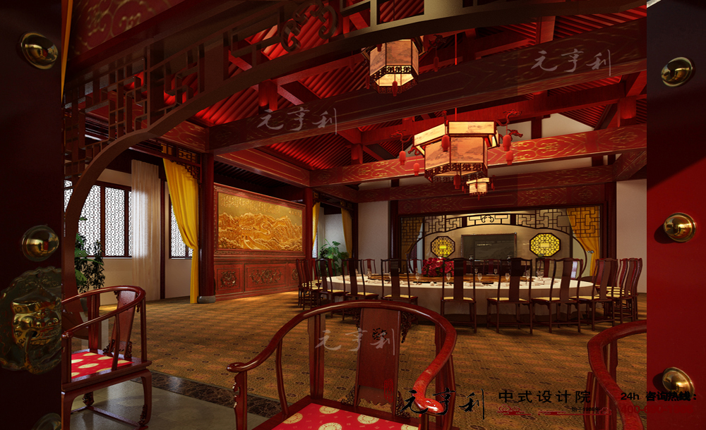 北京南苑路餐饮会馆古典宫廷中式设计装修