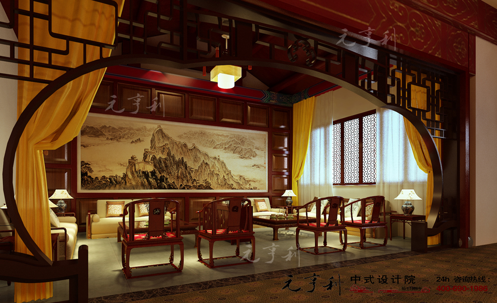 北京南苑路餐饮会馆古典宫廷中式设计装修